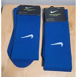2 NEW Unisex Nike Matchfit Dri-Fit Knee High Soccer Sky Blue Socks M 6-8, W 6-10